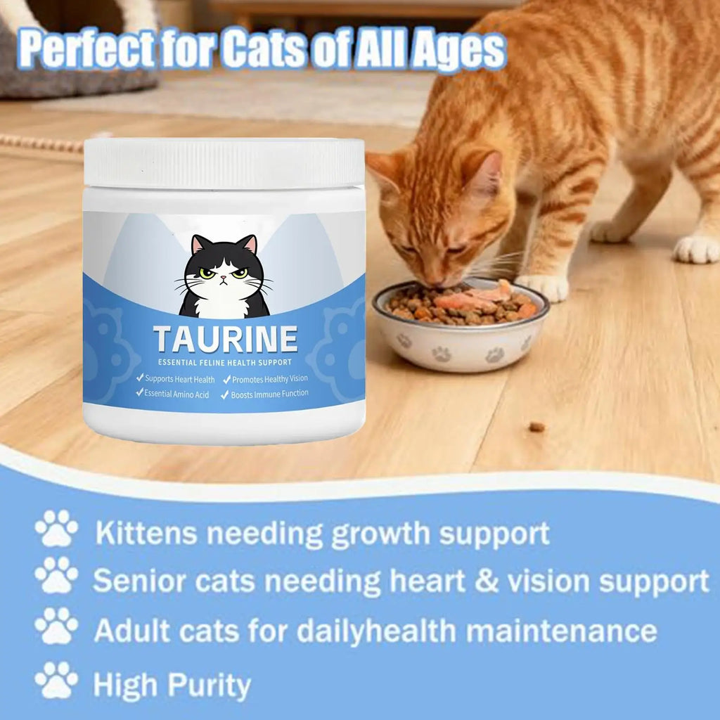 Cat Eyes Health Supplements Powder Water-Soluble Heart Support for Cats L-Lysine for Kittens Mix in Food Daily Grooming for Cats