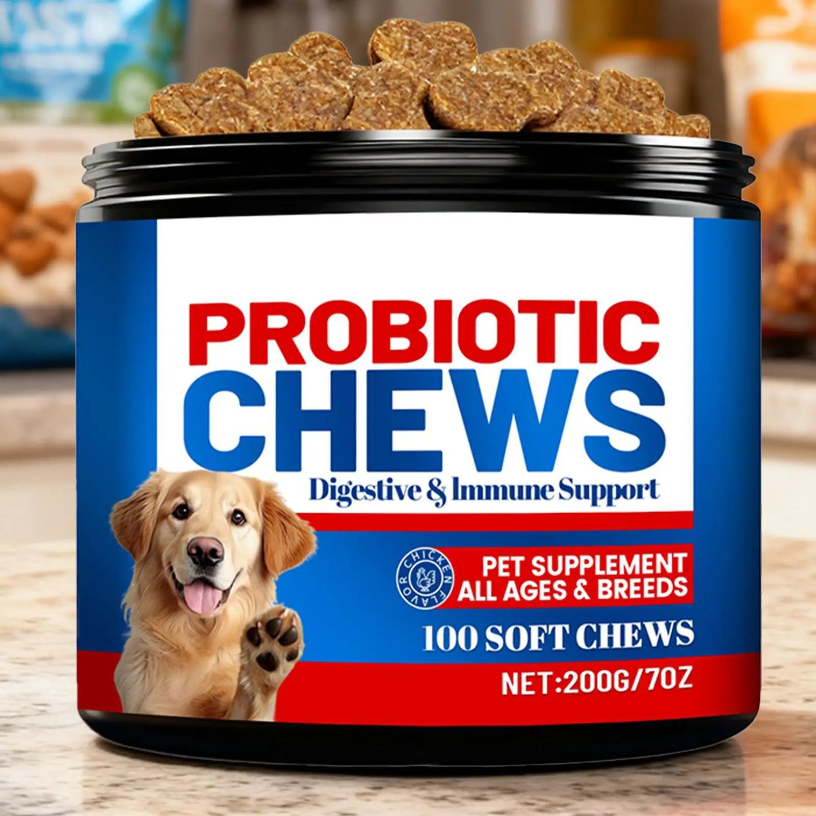 Pet Health Chews 200g Healthy Treats Natural Skin Care Digestive Care Dog Supplements for After Meal Seasonal Changes Food