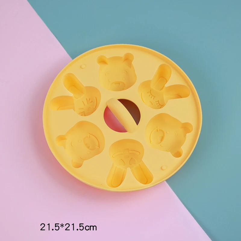 Cartoon Baby Food Supplement Silicone Mold Baby Rice Cake Biscuit Cute Pet Cake Cat Claw Can Be Steamed Baking Tools for Baby