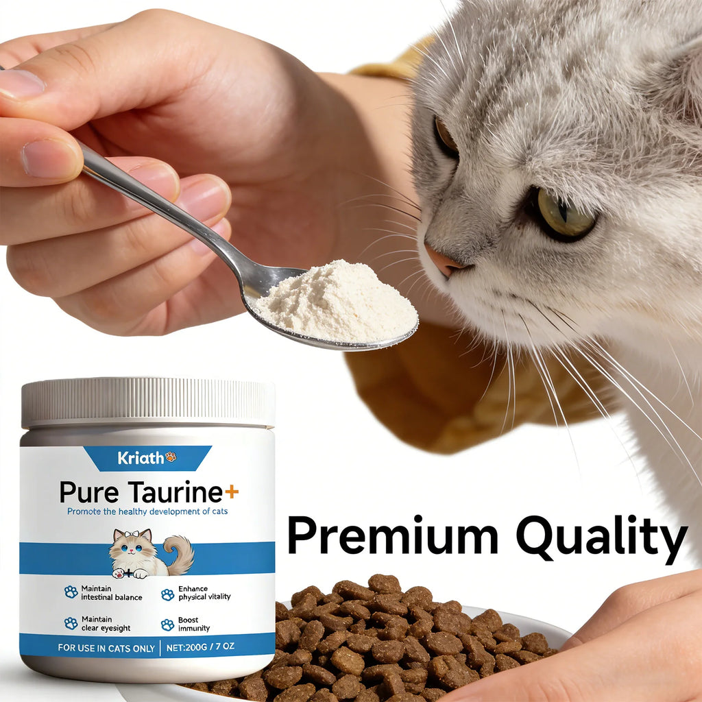 Cat Taurine Powder Support Heart Health Promote Healthy Growth Maintain Visual Function Smooth Hair Kitten Care Nutrition Powder