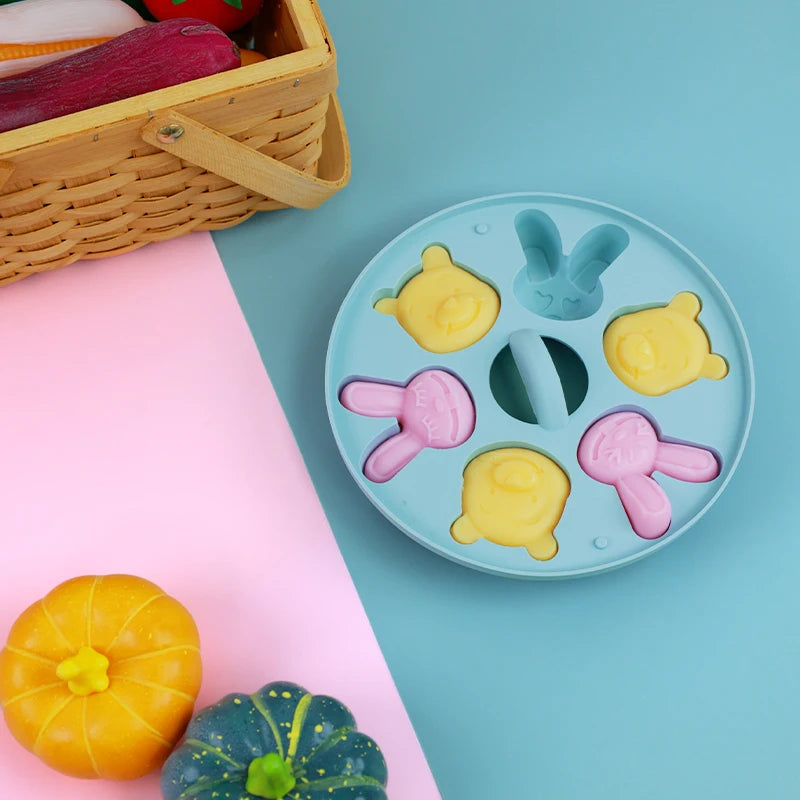 Cartoon Baby Food Supplement Silicone Mold Baby Rice Cake Biscuit Cute Pet Cake Cat Claw Can Be Steamed Baking Tools for Baby