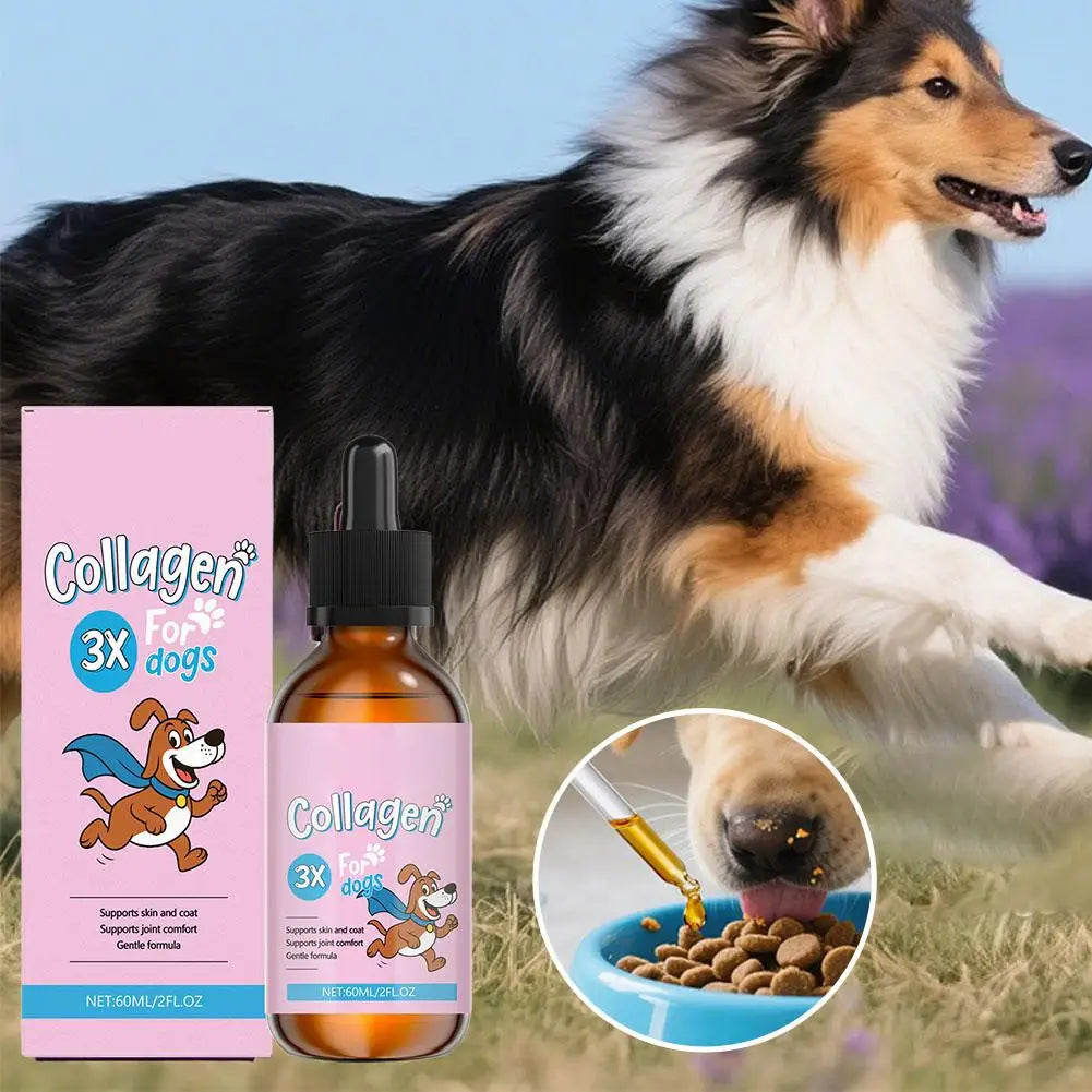 1/2PCS 60ml Dog Pet Collagen Based Staple Food Combined With Nutritional Supplement Drops Gentle Formula For Hair And Skin Care