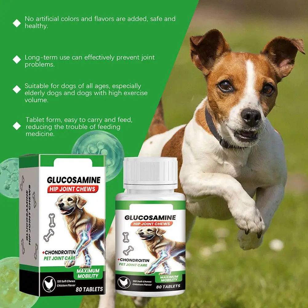 Joint Care Tablets For Dogs Enhance Vitality Supplement Nutrition Chicken Flavor Chondroitin Pet Joint Care Soft Chew 80 Tablets