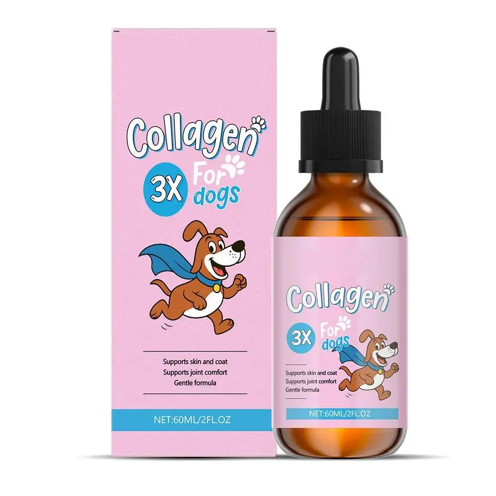 60ml Dog Pet Collagen Based Staple Food Combined With Nutritional Supplement Drops Gentle Formula For Hair And Skin Care