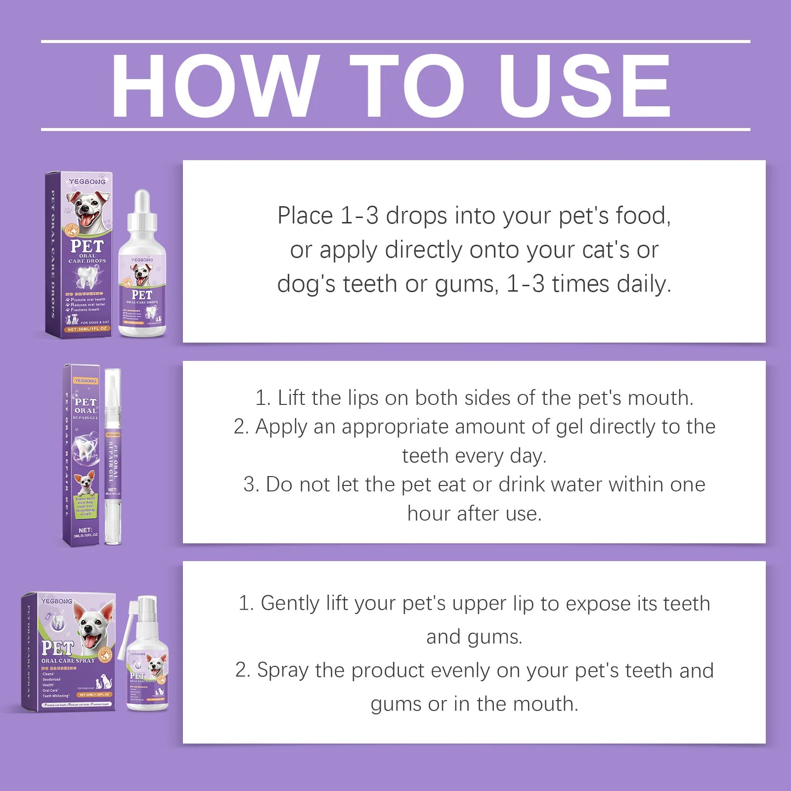 PetFresh Oral Care Drops for Dogs & Cats - Tartar & Breath Solution