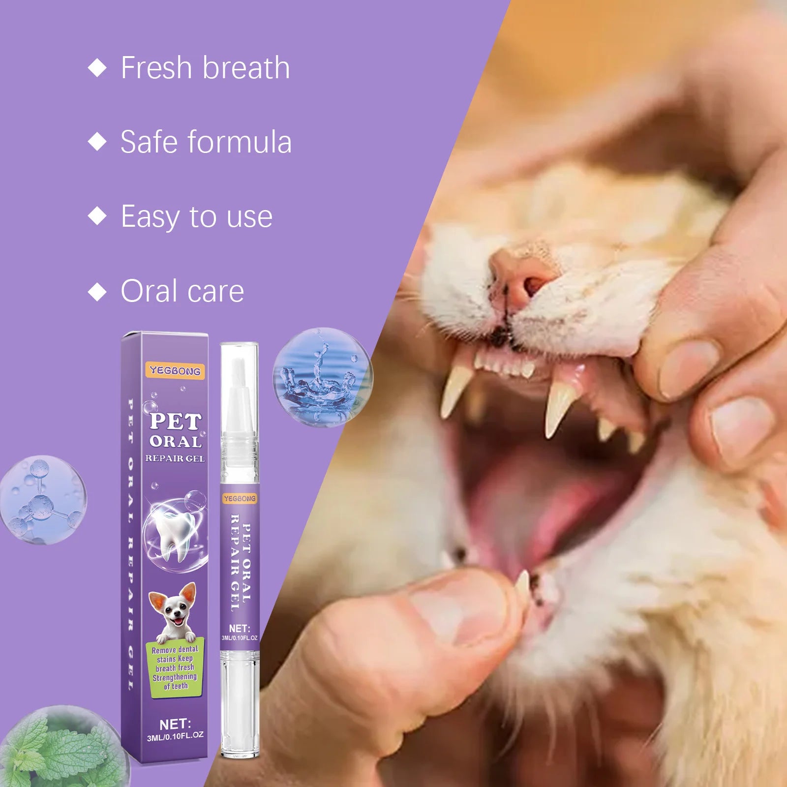 PetFresh Oral Care Drops for Dogs & Cats - Tartar & Breath Solution