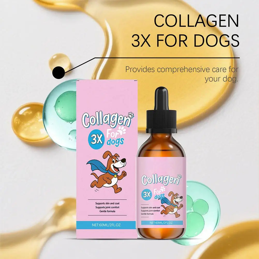 60ml Dog Pet Collagen Based Staple Food Combined With Nutritional Supplement Drops Gentle Formula For Hair And Skin Care