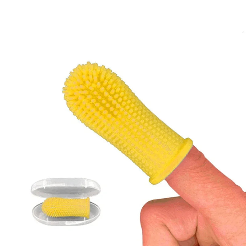 Dog Super Soft  pet Finger Toothbrush Teeth Cleaning Breath Care Nontoxic Silicone Tooth Brush Cat dog toothbrush pet products