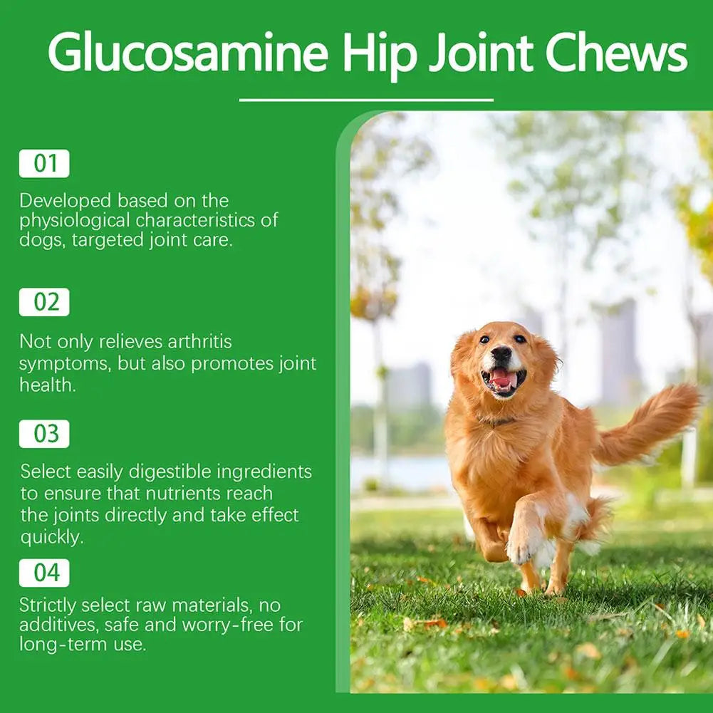 80 Tablets Nutritional Supplement Chondroitin Soft Chew Hip Joint Dogs Enhance Vitality Chicken Flavor Pet Joint Care Tablets