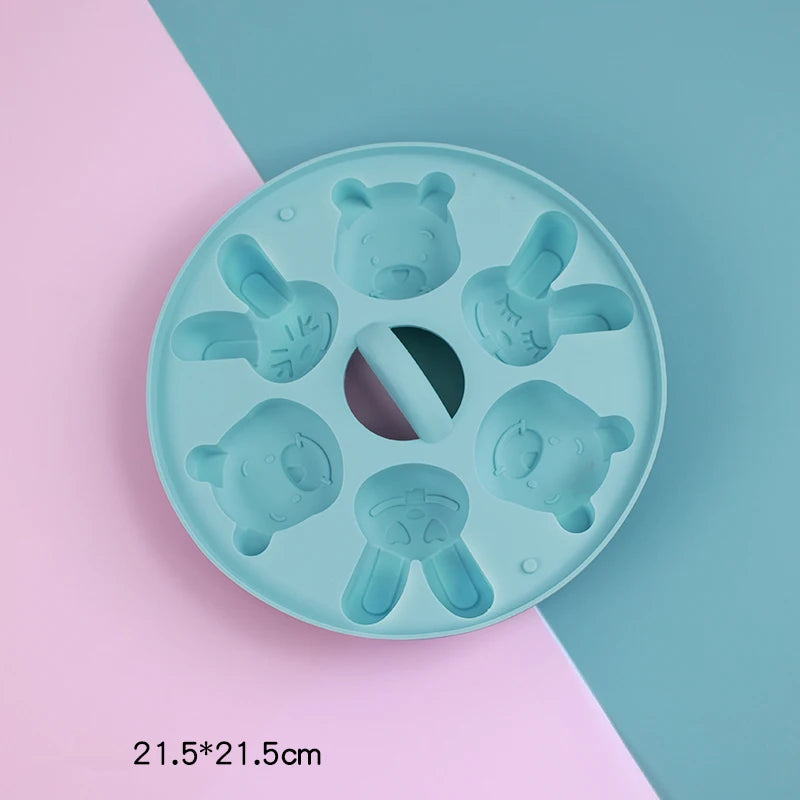 Cartoon Baby Food Supplement Silicone Mold Baby Rice Cake Biscuit Cute Pet Cake Cat Claw Can Be Steamed Baking Tools for Baby