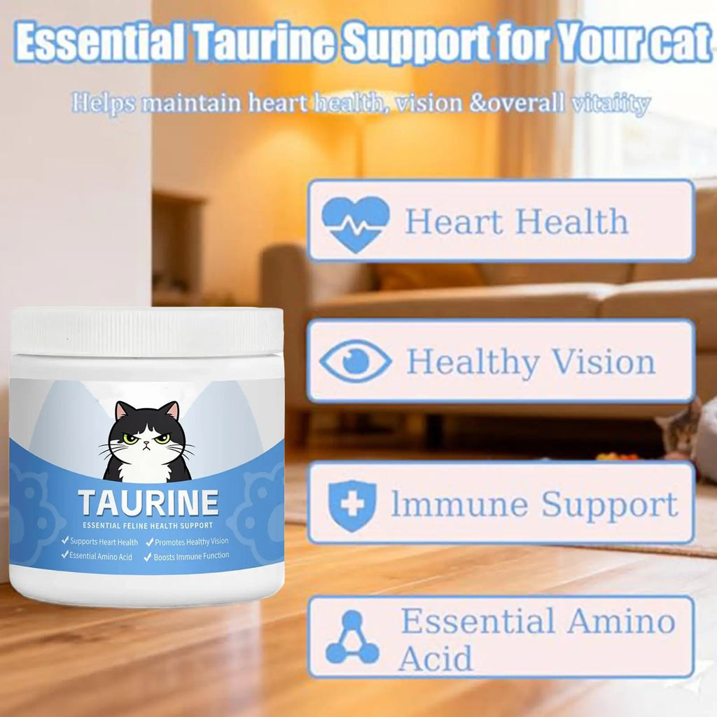 Cat Eyes Health Supplements Powder Water-Soluble Heart Support for Cats L-Lysine for Kittens Mix in Food Daily Grooming for Cats