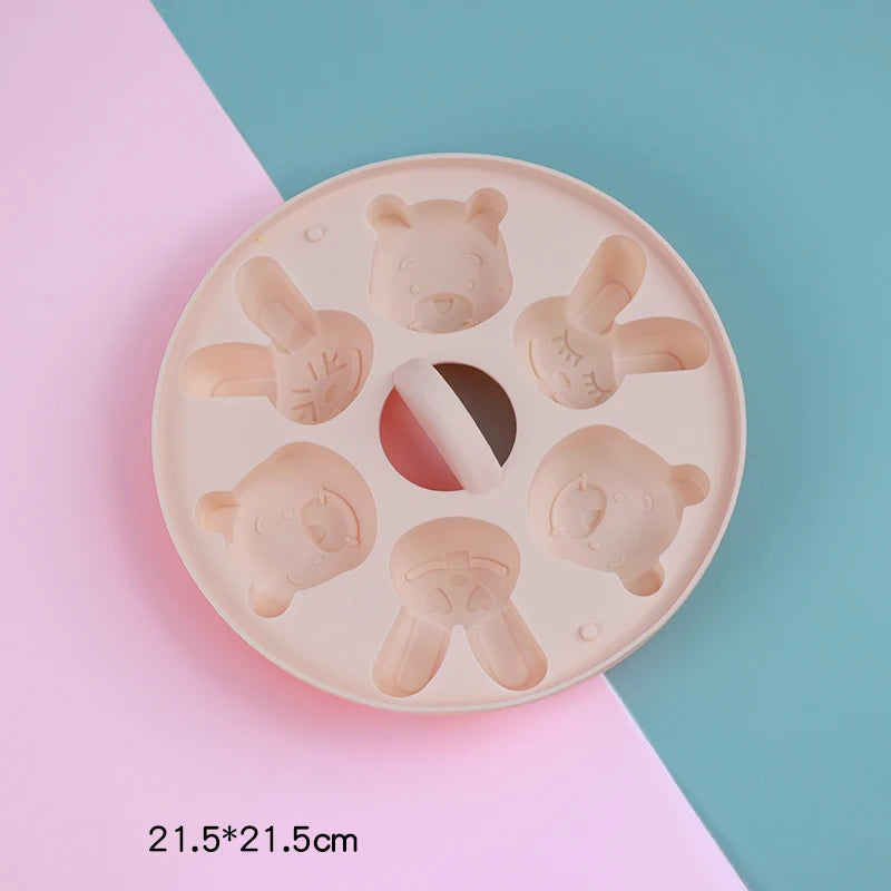 Cartoon Baby Food Supplement Silicone Mold Baby Rice Cake Biscuit Cute Pet Cake Cat Claw Can Be Steamed Baking Tools for Baby