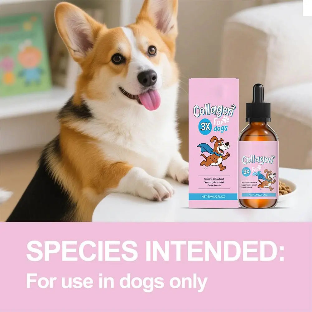 1/2PCS 60ml Dog Pet Collagen Based Staple Food Combined With Nutritional Supplement Drops Gentle Formula For Hair And Skin Care