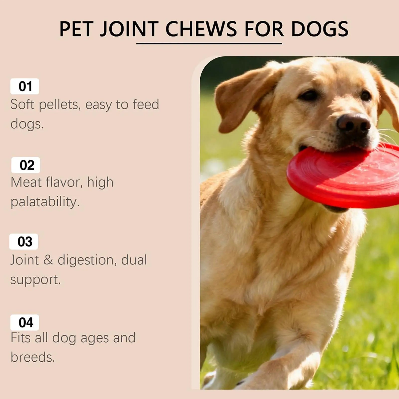 Dog Joint Supplement Chewable Pill Nutrient 100-piece Dog Hip & Joint Care For Home Travel Daily Care Digestive Absorption Pet