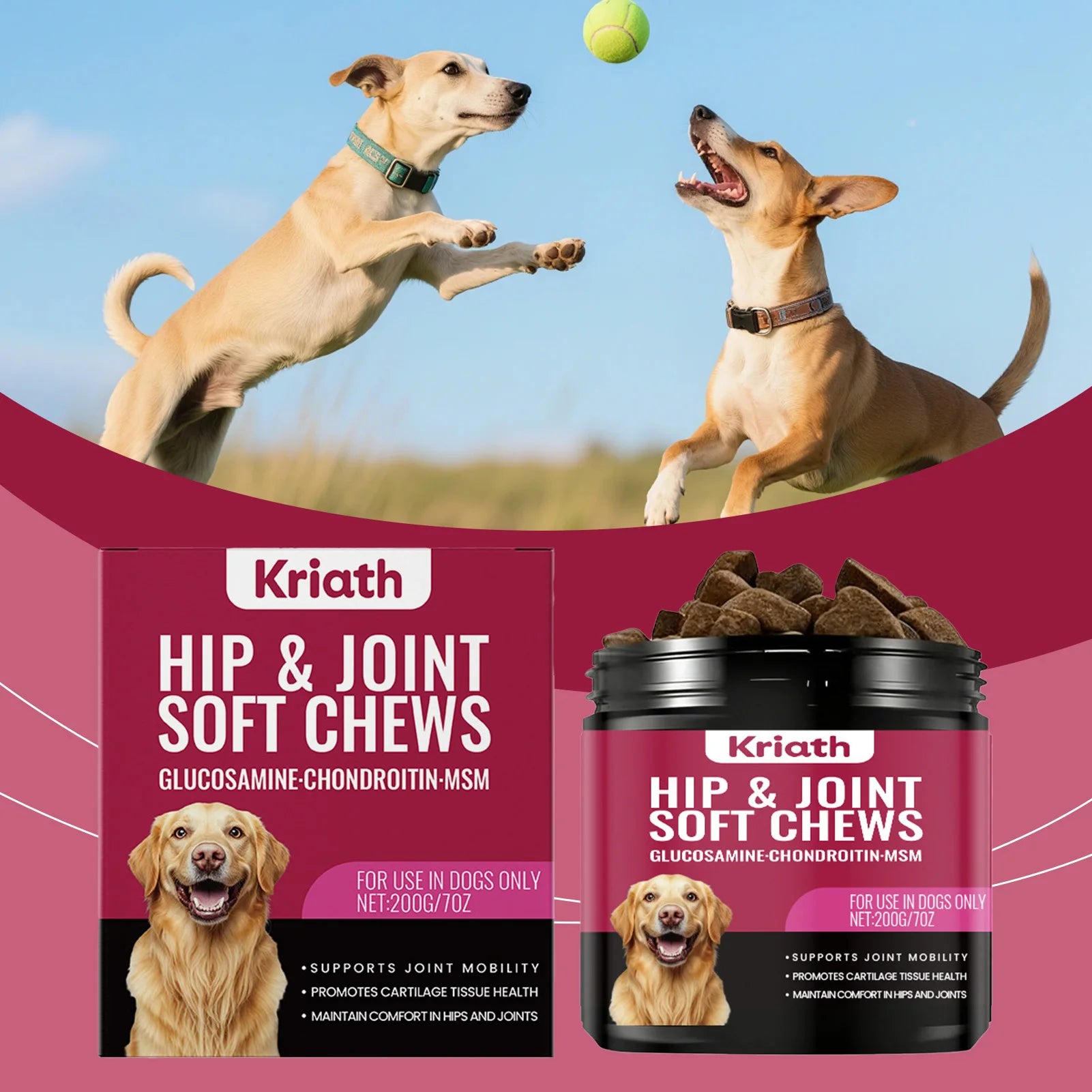 200g Joint Health Supplement For Dogs Relieves Joint Discomfort Stiffness Soft Chews Easy To Give Joint Supplement For Pet Care