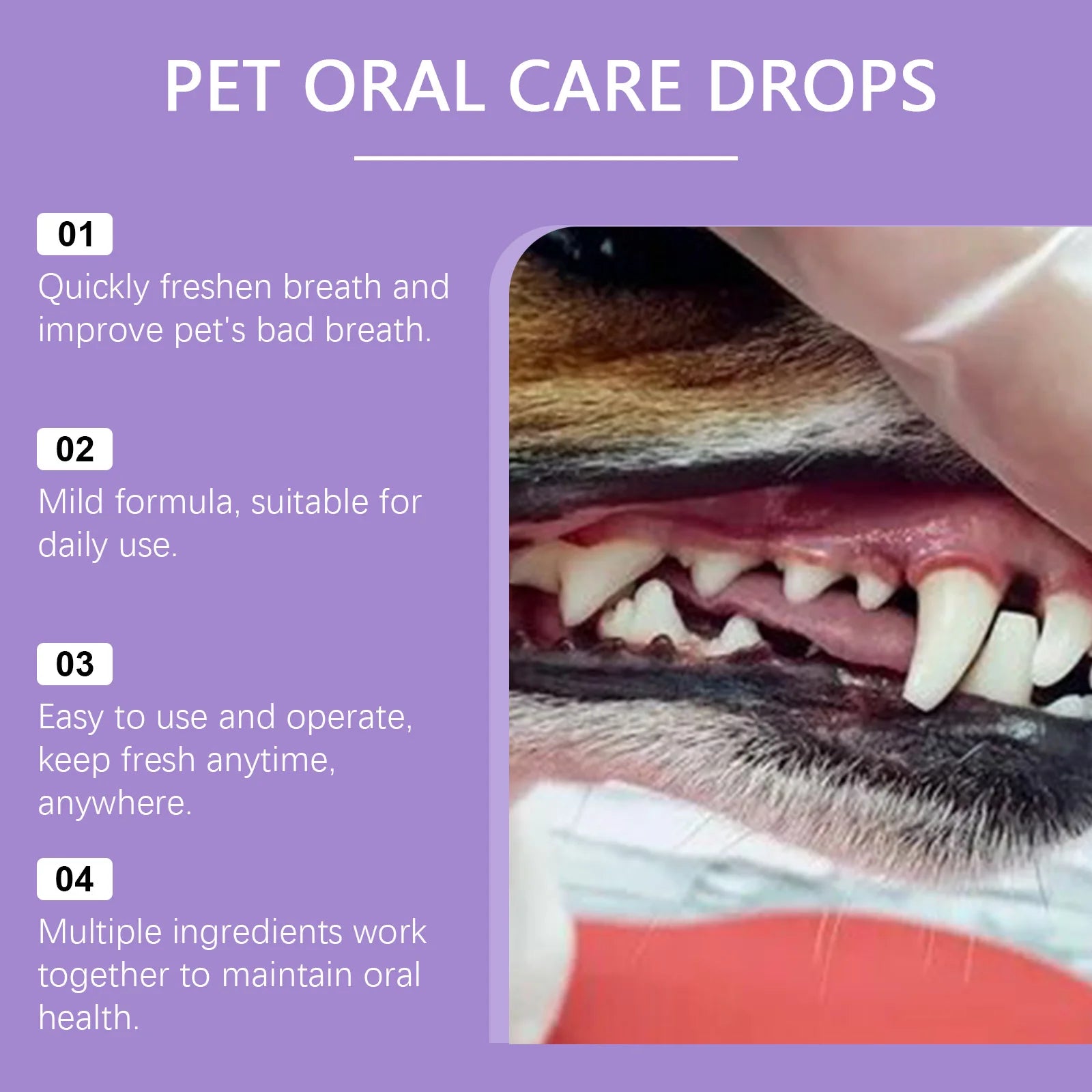 PetFresh Oral Care Drops for Dogs & Cats - Tartar & Breath Solution