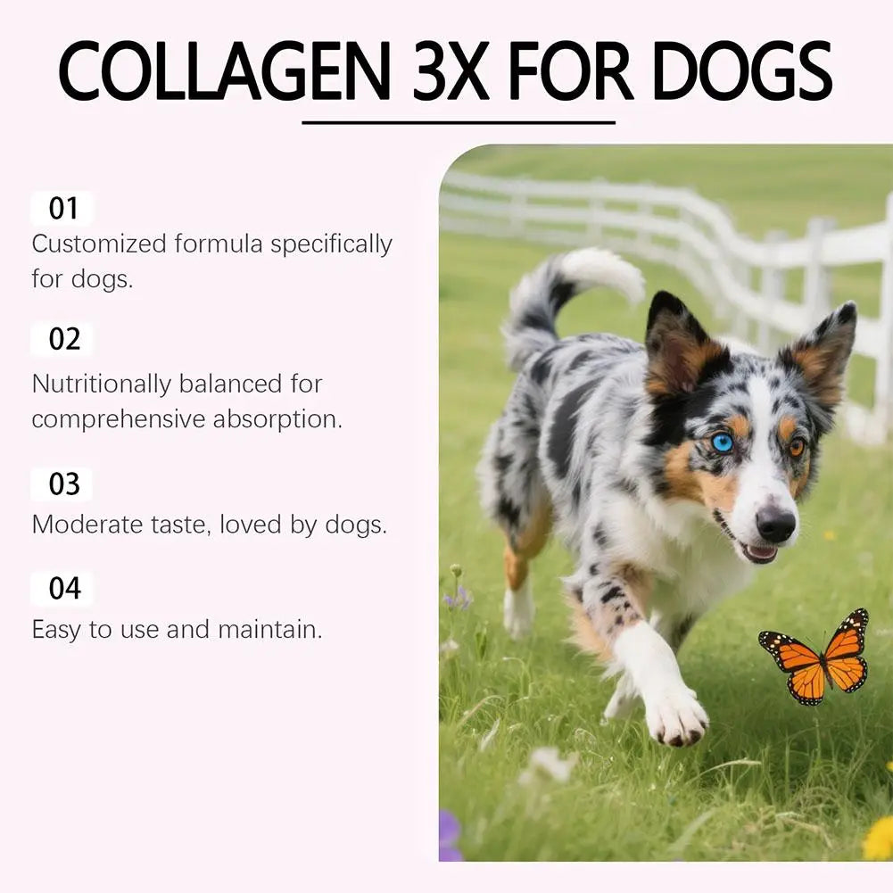 1/2PCS 60ml Dog Pet Collagen Based Staple Food Combined With Nutritional Supplement Drops Gentle Formula For Hair And Skin Care