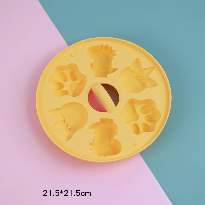 Cartoon Baby Food Supplement Silicone Mold Baby Rice Cake Biscuit Cute Pet Cake Cat Claw Can Be Steamed Baking Tools for Baby