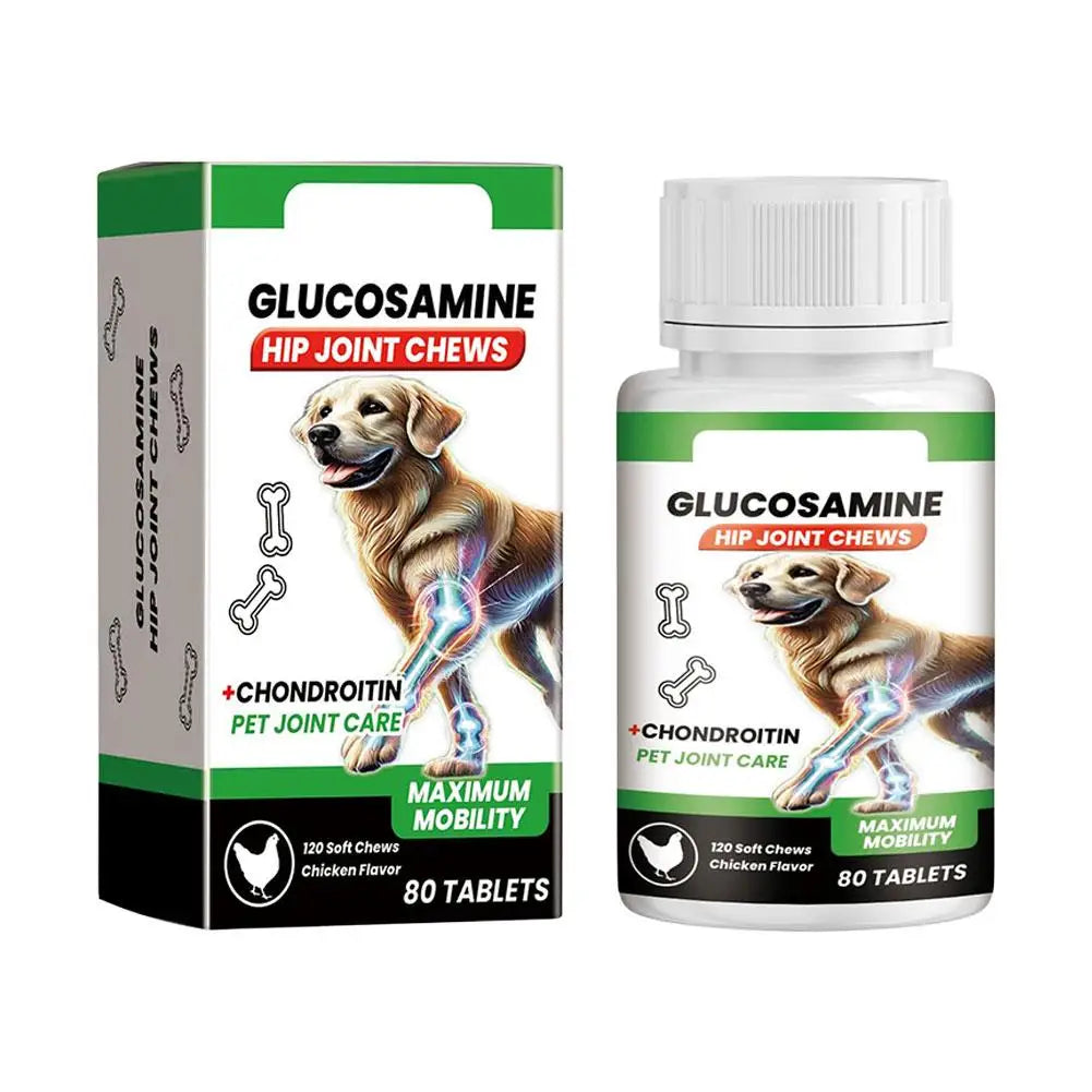 80 Tablets Nutritional Supplement Chondroitin Soft Chew Hip Joint Dogs Enhance Vitality Chicken Flavor Pet Joint Care Tablets