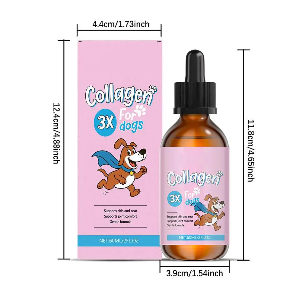 1/2PCS 60ml Dog Pet Collagen Based Staple Food Combined With Nutritional Supplement Drops Gentle Formula For Hair And Skin Care