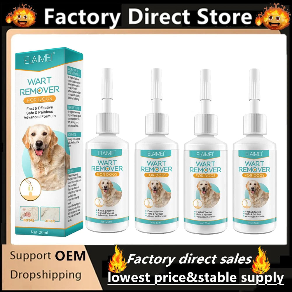 1/2/3/5Pcs Pet Wart Removal Liquid For Cat And Dog Flat Warts Removal