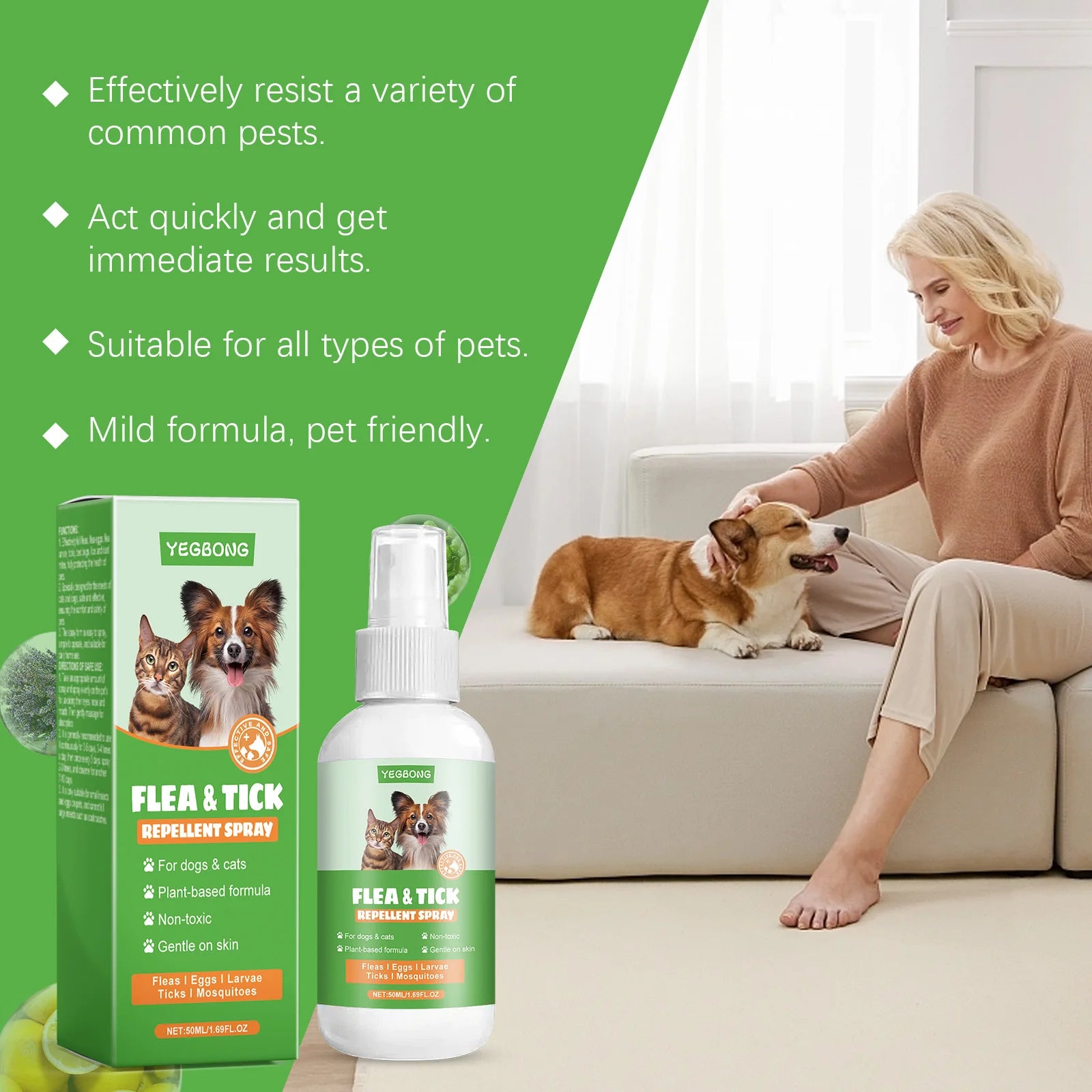 Pet Flea Tick Repellent Spray Effectively Reducing Fleas and Ticks