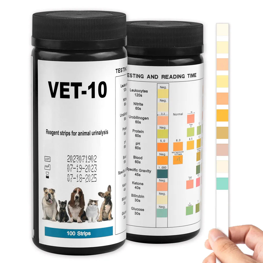 10-Parameter Cat & Dog Urine Test Strips 100ct, Cat & Dog UTI Test
