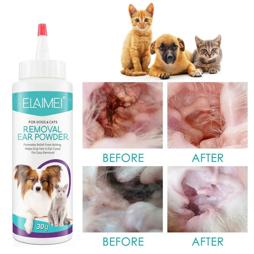 Pet Ear Powder for Dogs and Cats Pet Ear Health Care Easy to Remove