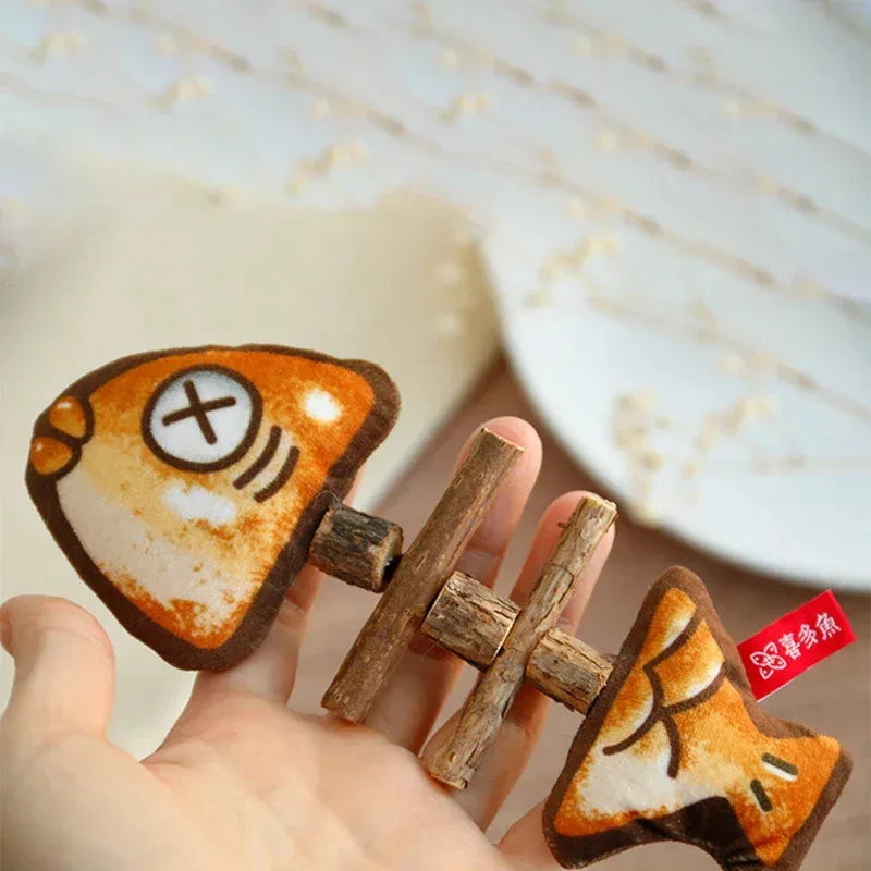 Cat Chew Toys Interactive Molar Grilled Fish Toys Silvervine Cat