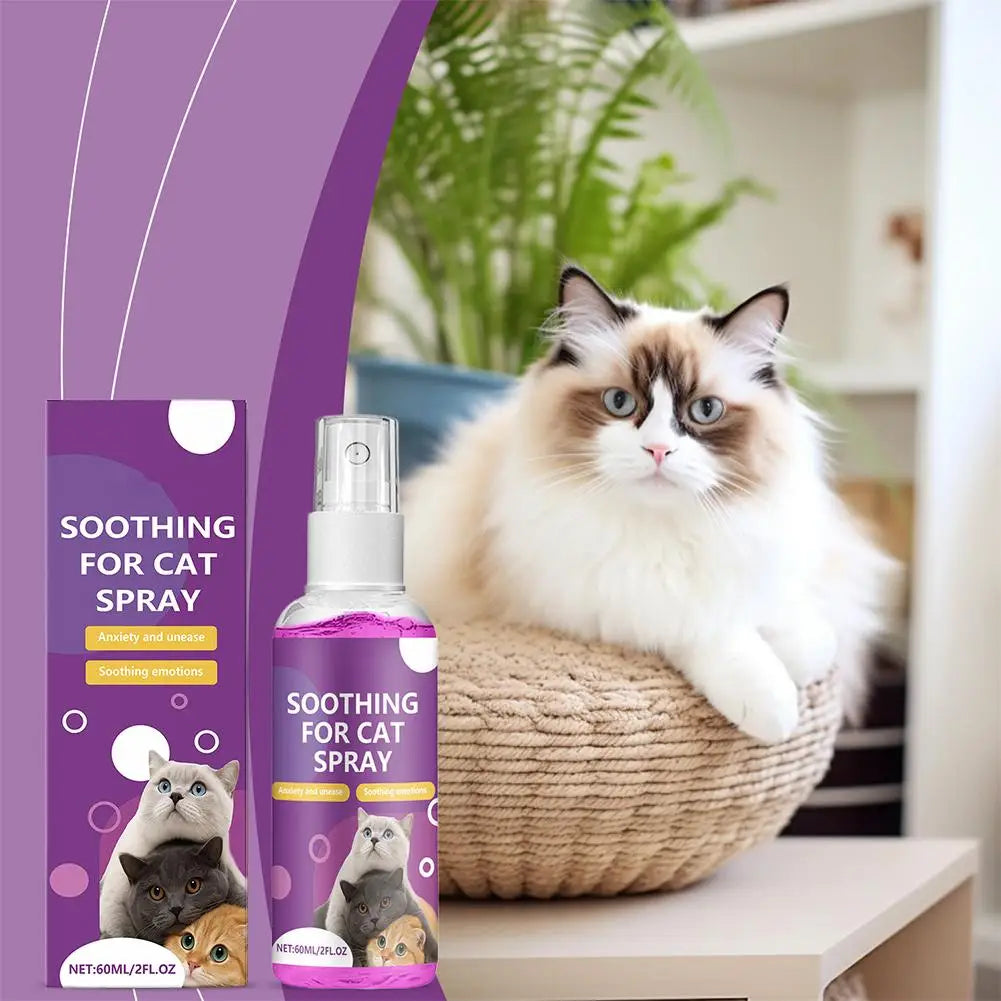 60ml Calming Spray Feline Anti Stress Pheromone Emotional Soothing