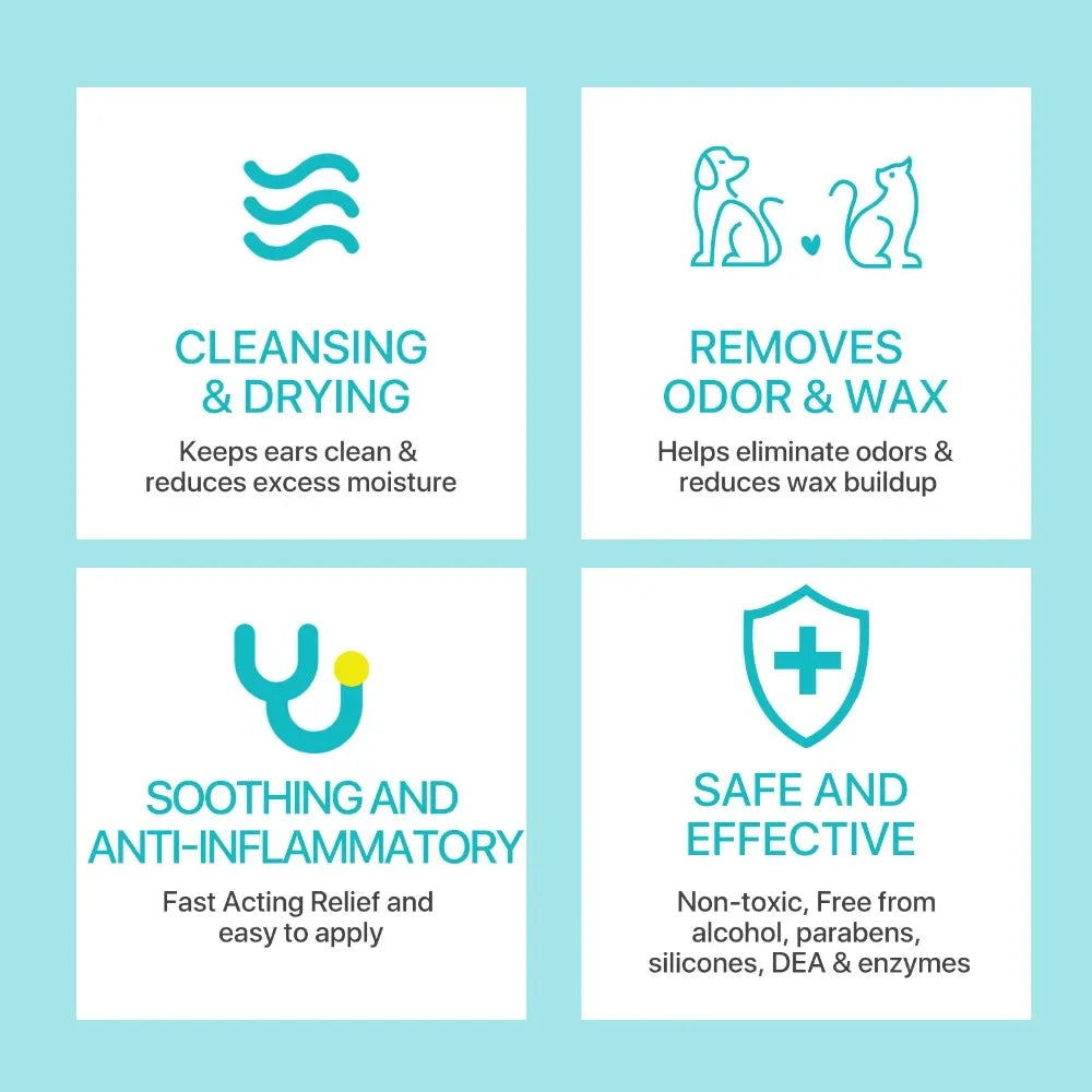 Pet Ear Powder for Dogs and Cats Pet Ear Health Care Easy to Remove