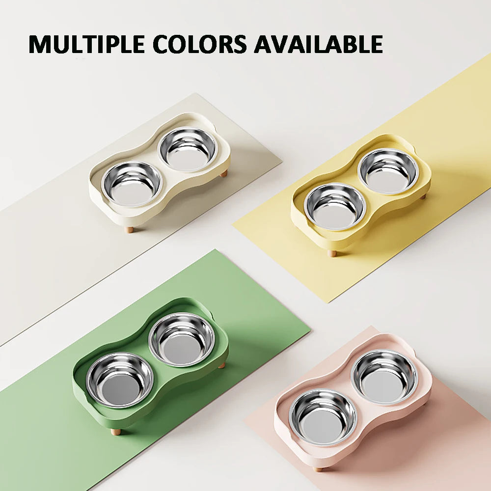 Dopamine Colorful Elevated Pet Feeder Cat Dog Pets Fashion Double Bowl