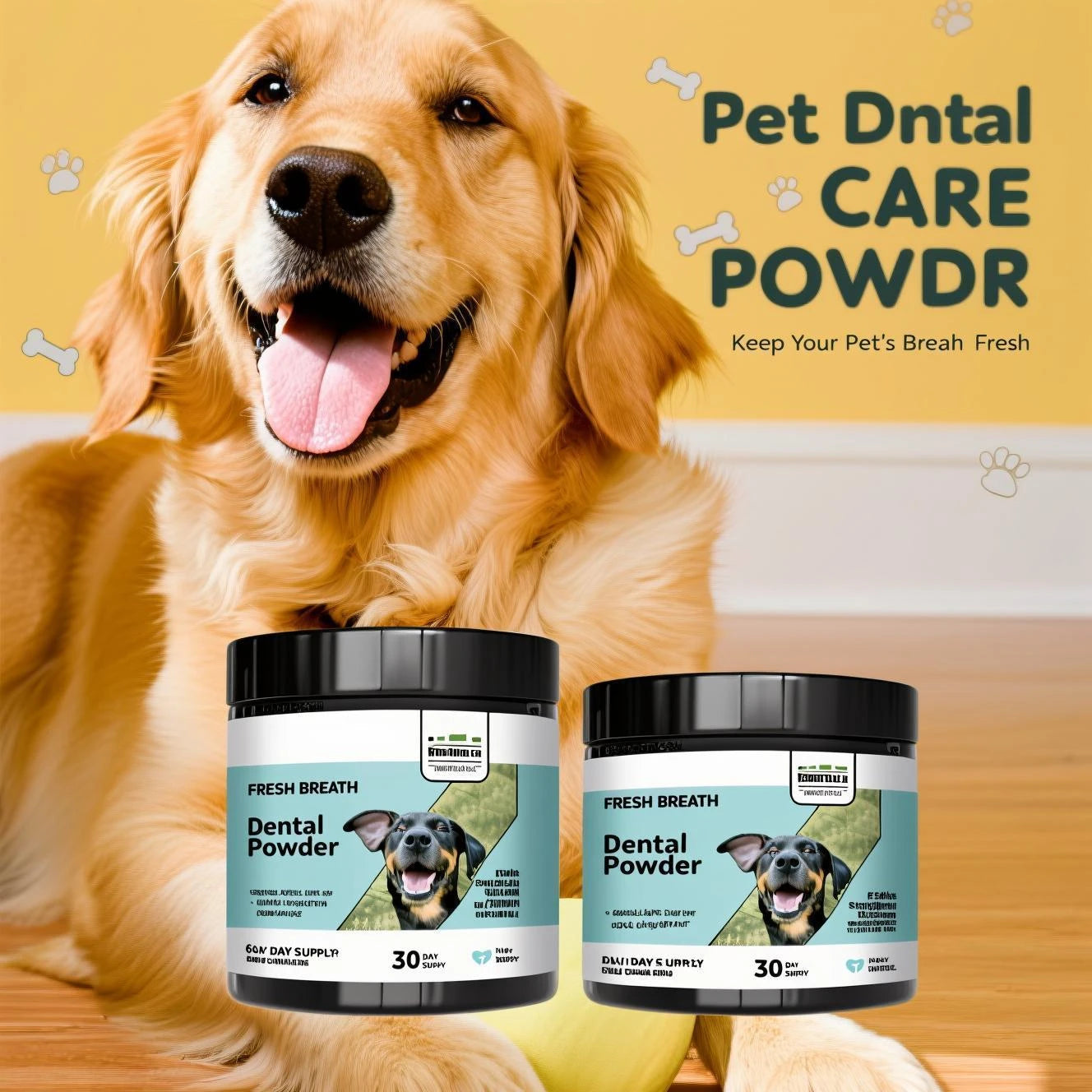 Anti-Tartar Pet Dental Powder - For dogs & cats. Freshens breath