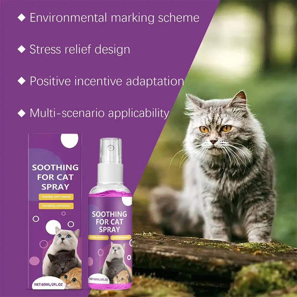 60ml Calming Spray Feline Anti Stress Pheromone Emotional Soothing