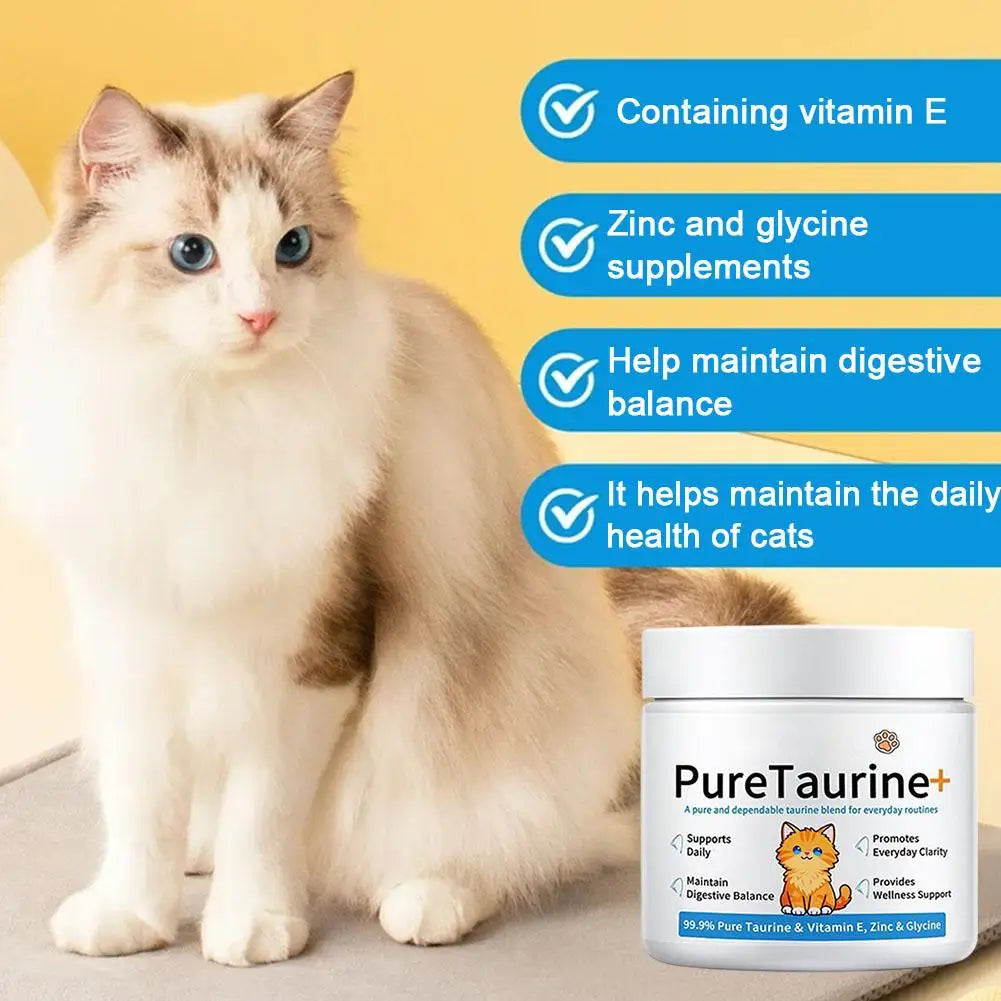 200G Cat body Health care powder 99.9% pure taurine VE Zinc Supports