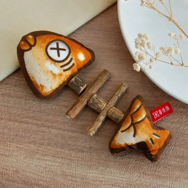 Cat Chew Toys Interactive Molar Grilled Fish Toys Silvervine Cat