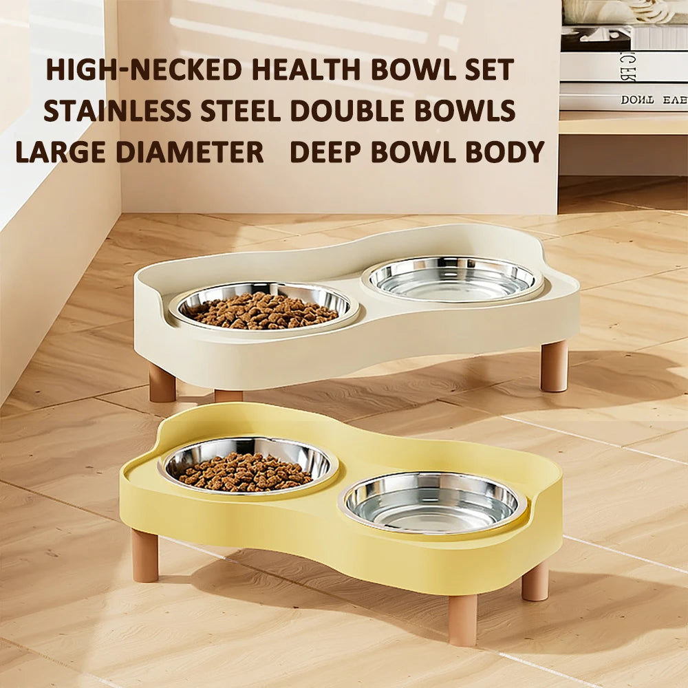 Dopamine Colorful Elevated Pet Feeder Cat Dog Pets Fashion Double Bowl