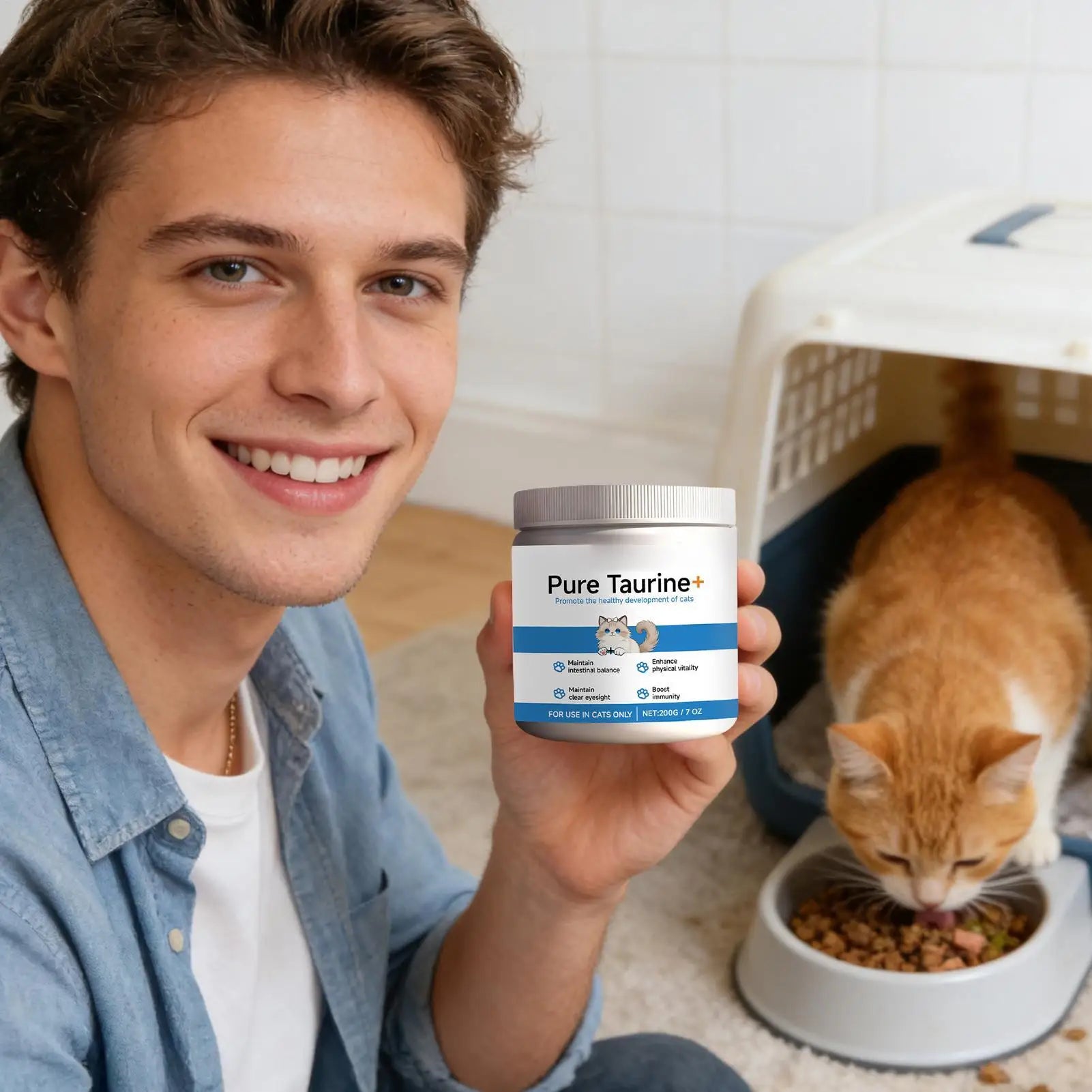 Cat Taurine Powder Support for Pet Heart Health Promote Maintain