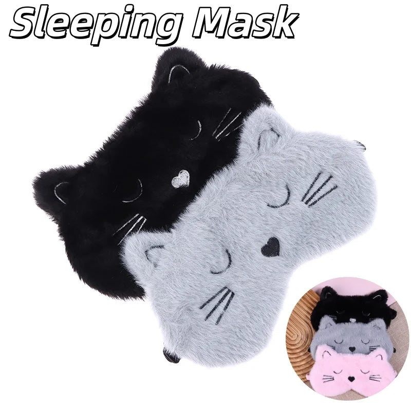 Cute Plush Sleeping Mask Cat Sleep Mask Plush Eye Patch Cute Eye Cover