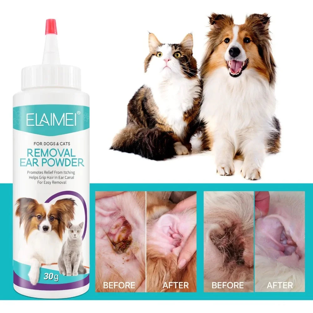 Pet Ear Powder for Dogs and Cats Pet Ear Health Care Easy to Remove