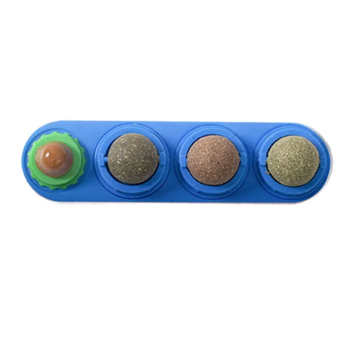 4 in 1 Rotating Catnip Silver Vine Ball Teeth Cleaning Acne Prevention