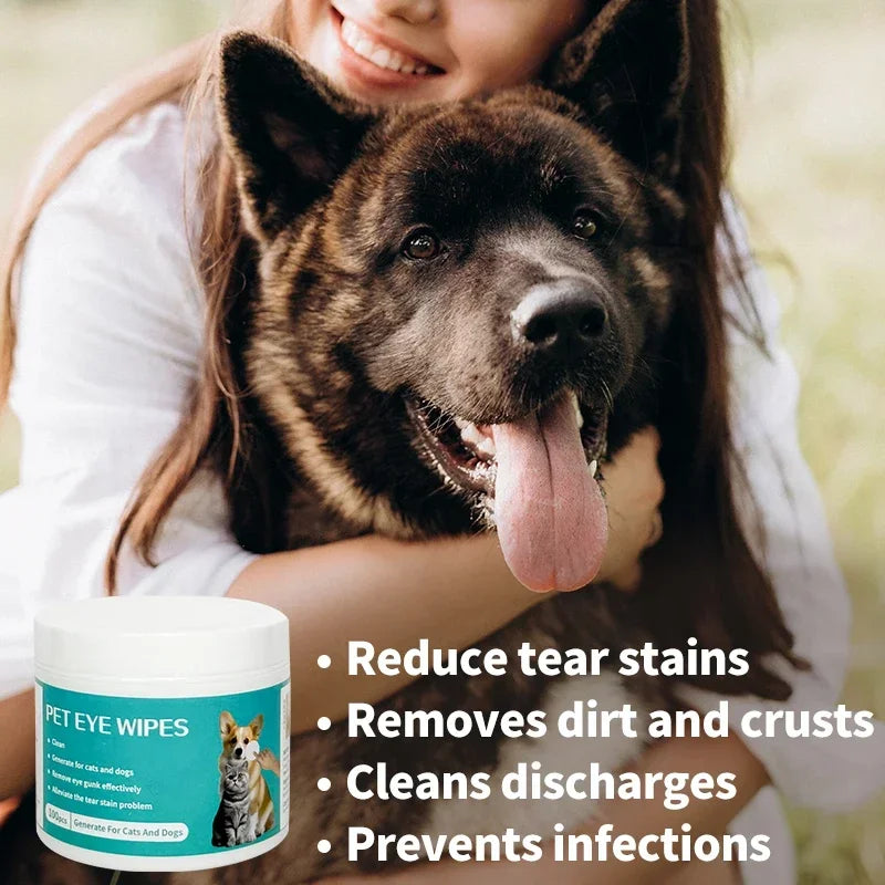 Care 100 Pieces of Wipes Tartar Eliminator Pet Grooming Wet Wipes Pet