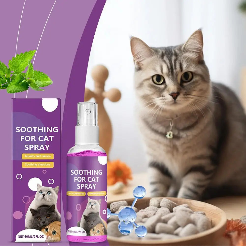 60ml Calming Spray Feline Anti Stress Pheromone Emotional Soothing