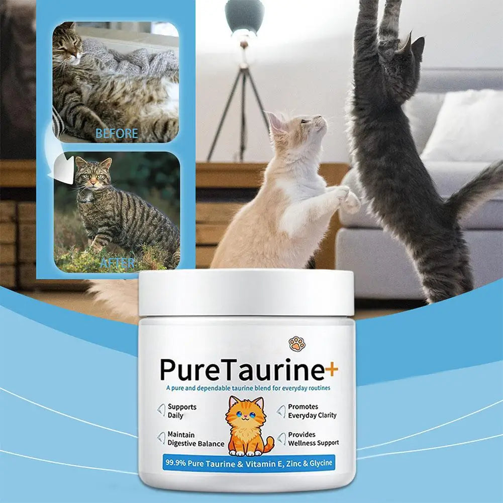 200G Cat body Health care powder 99.9% pure taurine VE Zinc Supports