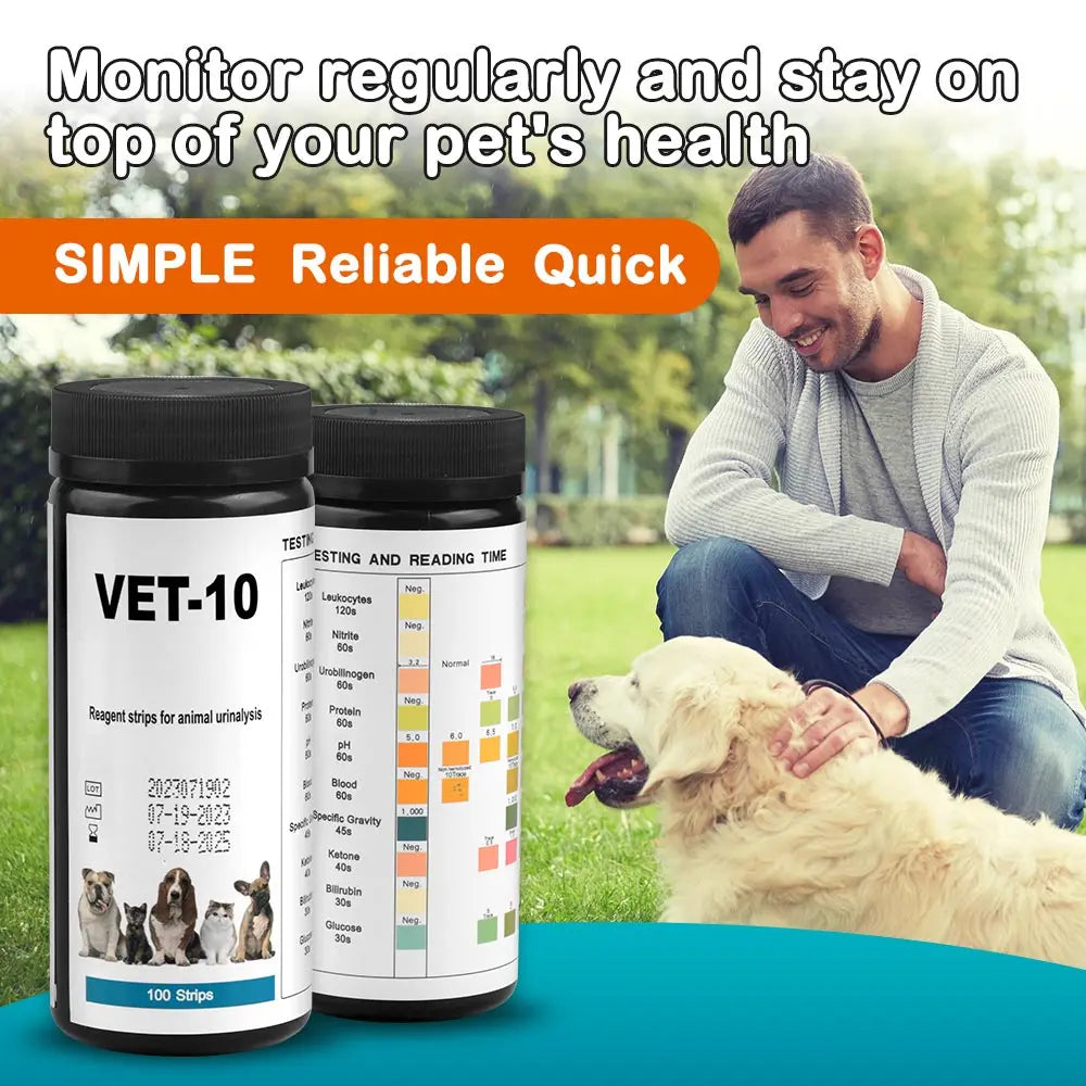 10-Parameter Cat & Dog Urine Test Strips 100ct, Cat & Dog UTI Test
