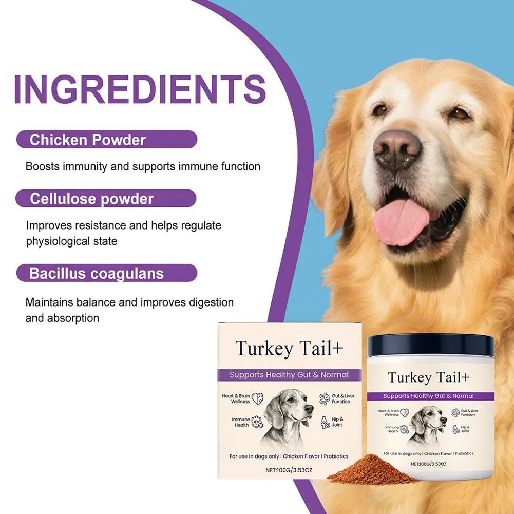 Dog Probiotic Intestinal Powder 100g Bacon Flavor Gut Health Supplement for Dogs Probiotics Digestive Support 3-Year Shelf Life