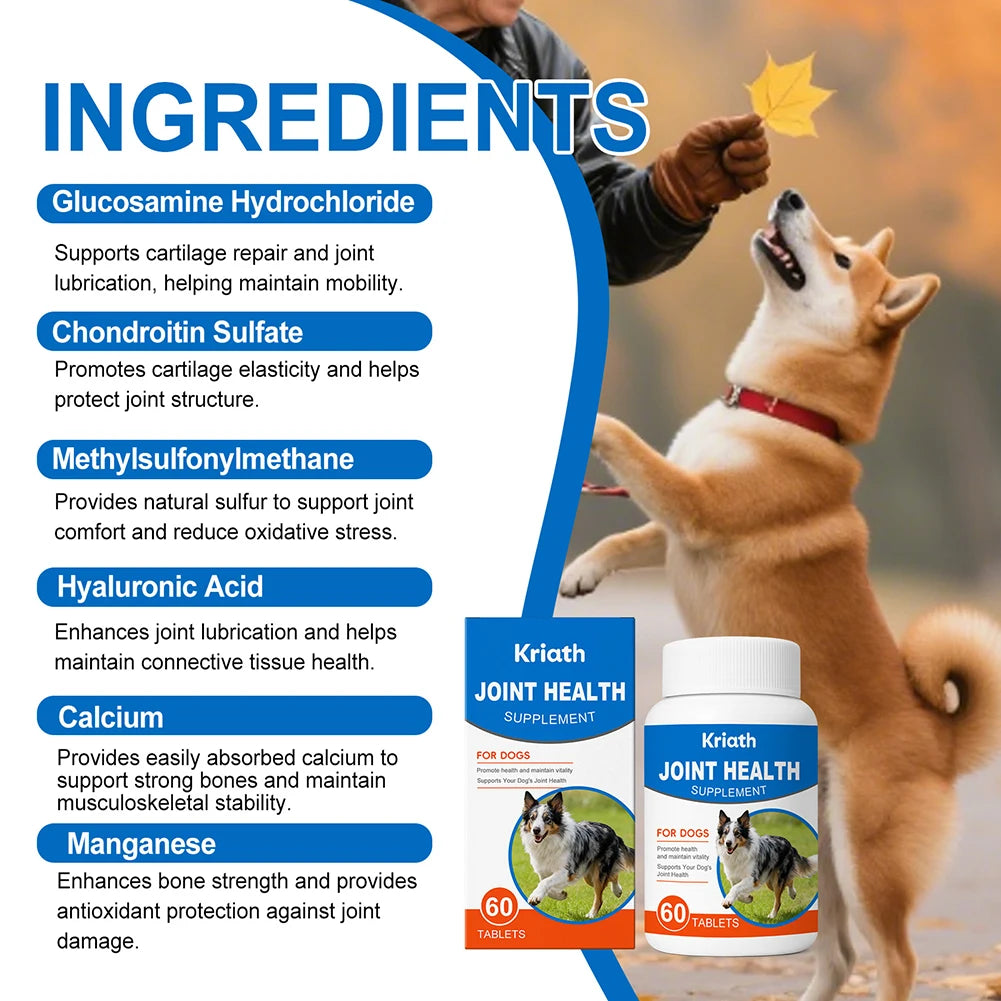 Dog Joint Health Supplements Promote Health Maintain-Vitality Pet Joint Supplement Joint Care Chewable Tablets Dog Accessories