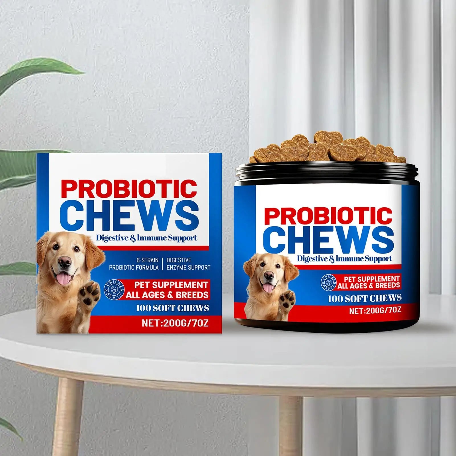 Pet Health Chews 200g Healthy Treats Natural Skin Care Digestive Care Dog Supplements for After Meal Seasonal Changes Food