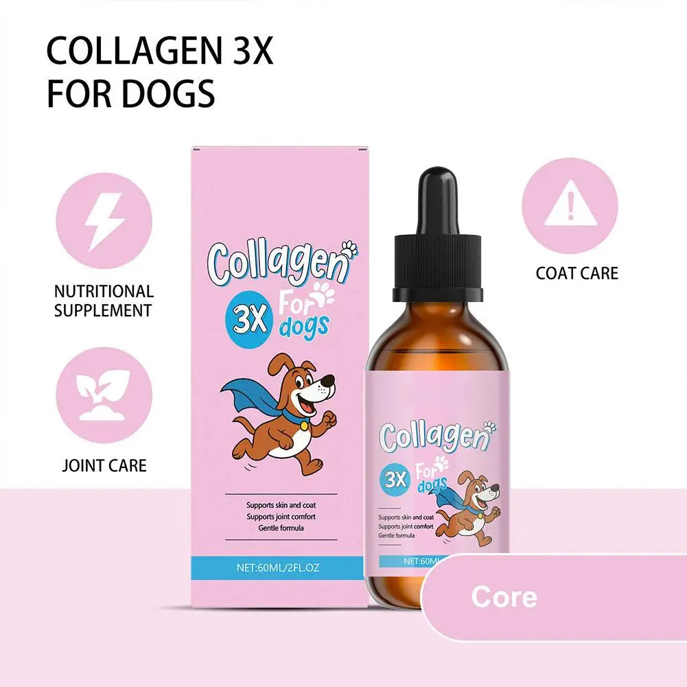 60ml Dog Pet Collagen Based Staple Food Combined With Nutritional Supplement Drops Gentle Formula For Hair And Skin Care