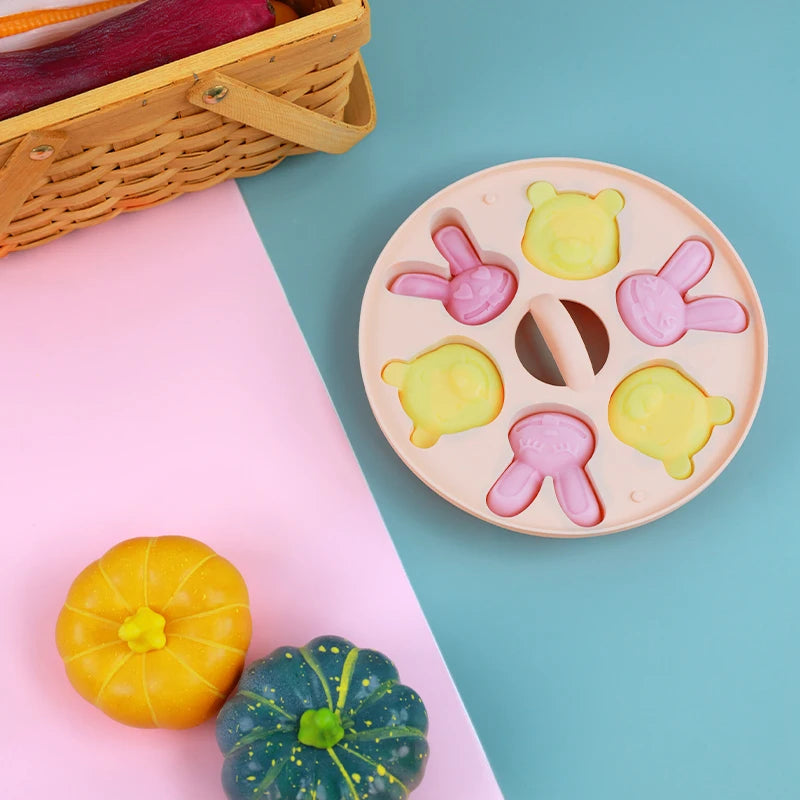 Cartoon Baby Food Supplement Silicone Mold Baby Rice Cake Biscuit Cute Pet Cake Cat Claw Can Be Steamed Baking Tools for Baby